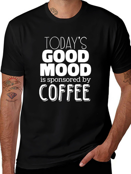Camiseta Negra con Frase Motivadora de Café