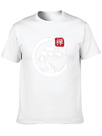 Camiseta Hombre Zen Bonsái Diseño Japonés