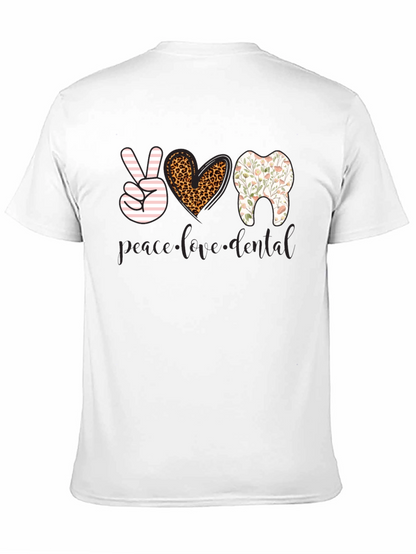 Camiseta Dental Paz Amor Diseño Divertido