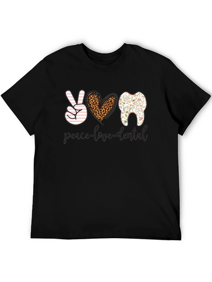 Camiseta Dental Paz Amor Diseño Divertido