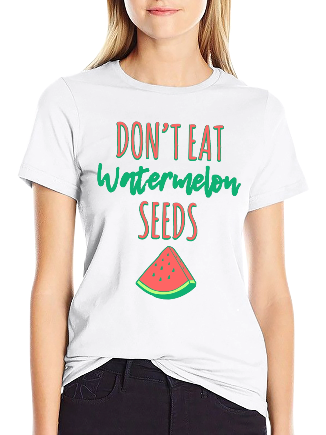Camiseta Negra con Estampado de Sandia