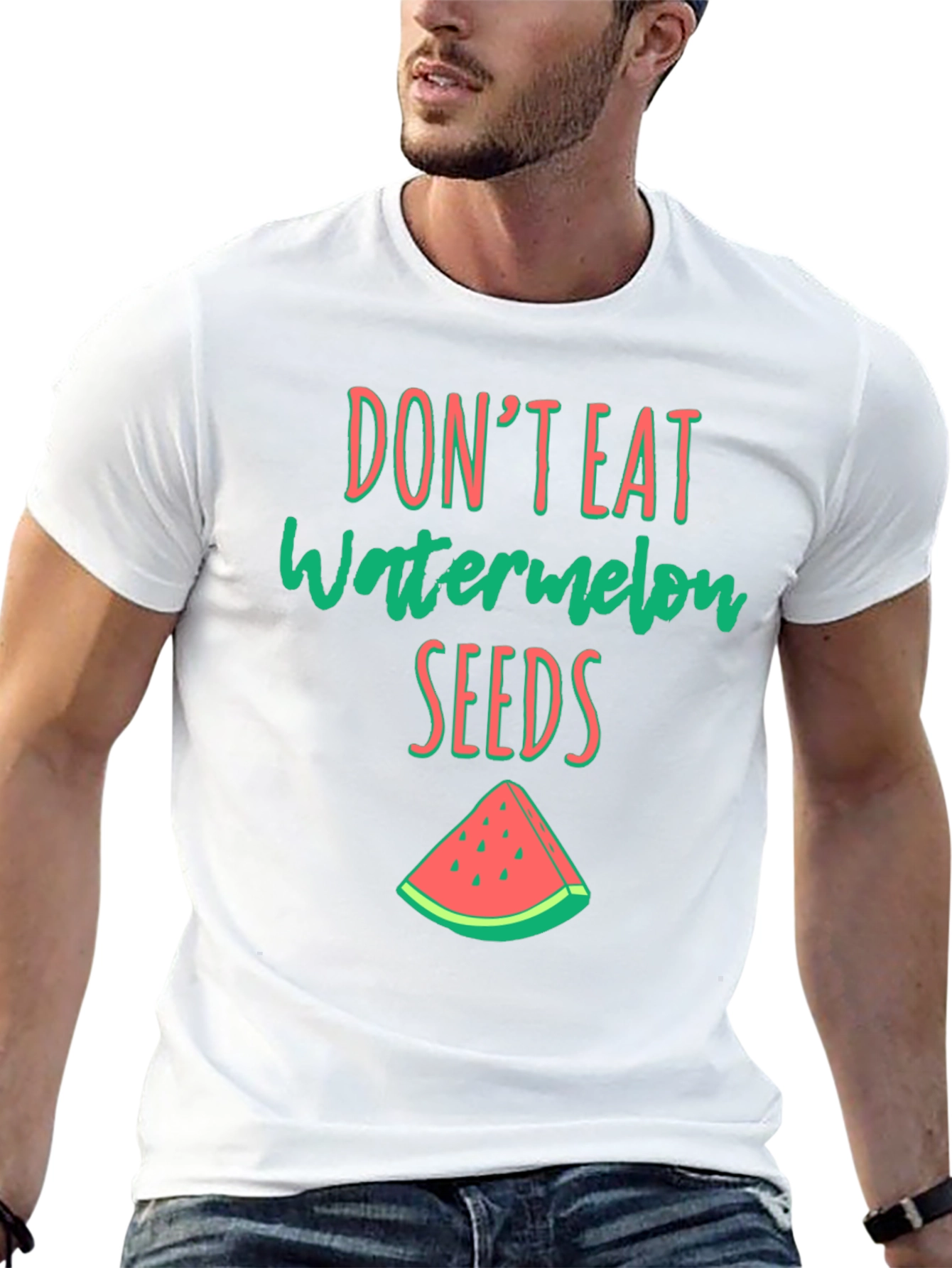 Camiseta Negra con Estampado de Sandia