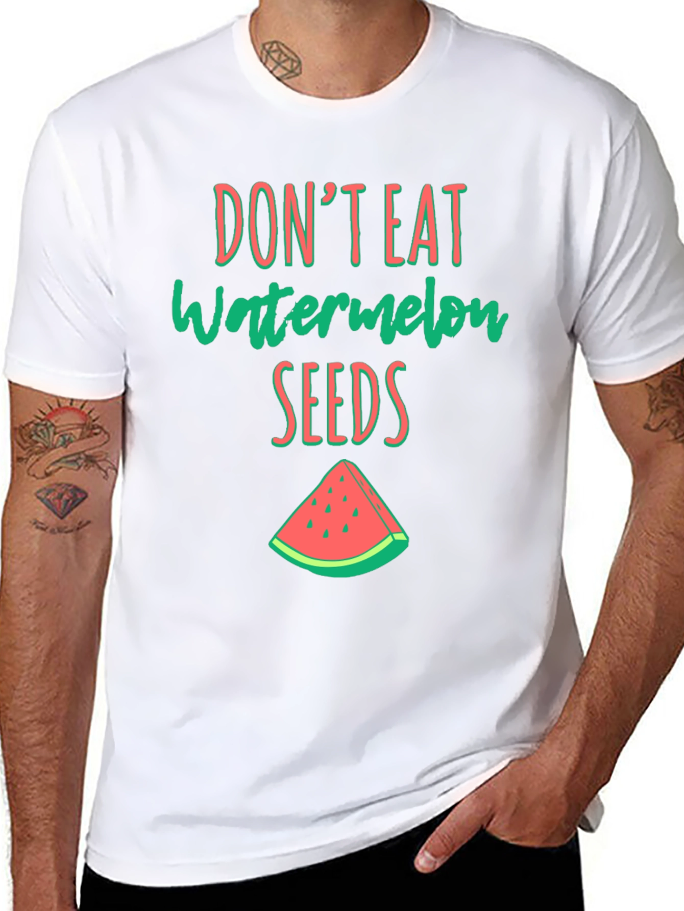 Camiseta Negra con Estampado de Sandia