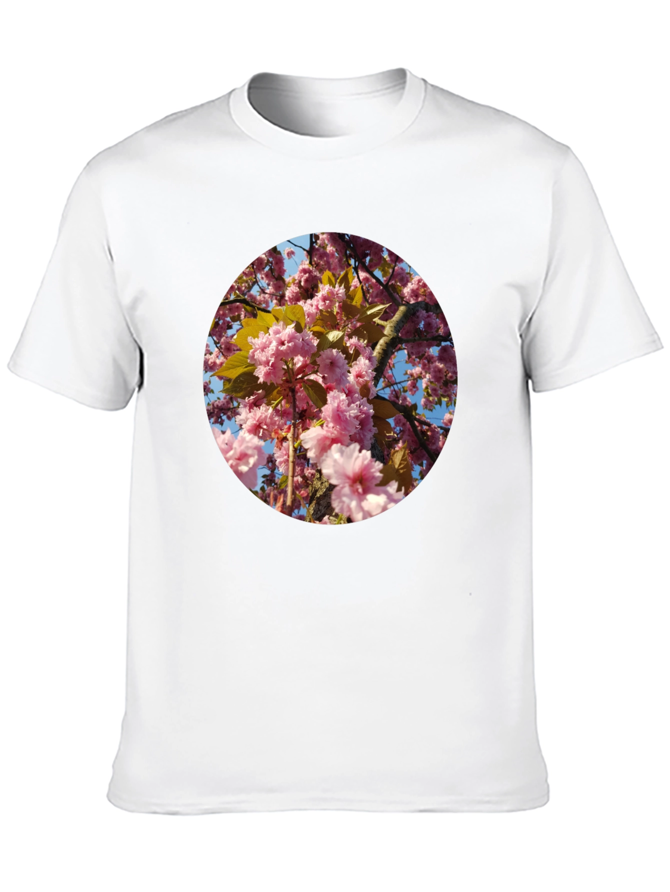 Camiseta Negra con Diseño Floral Rosado