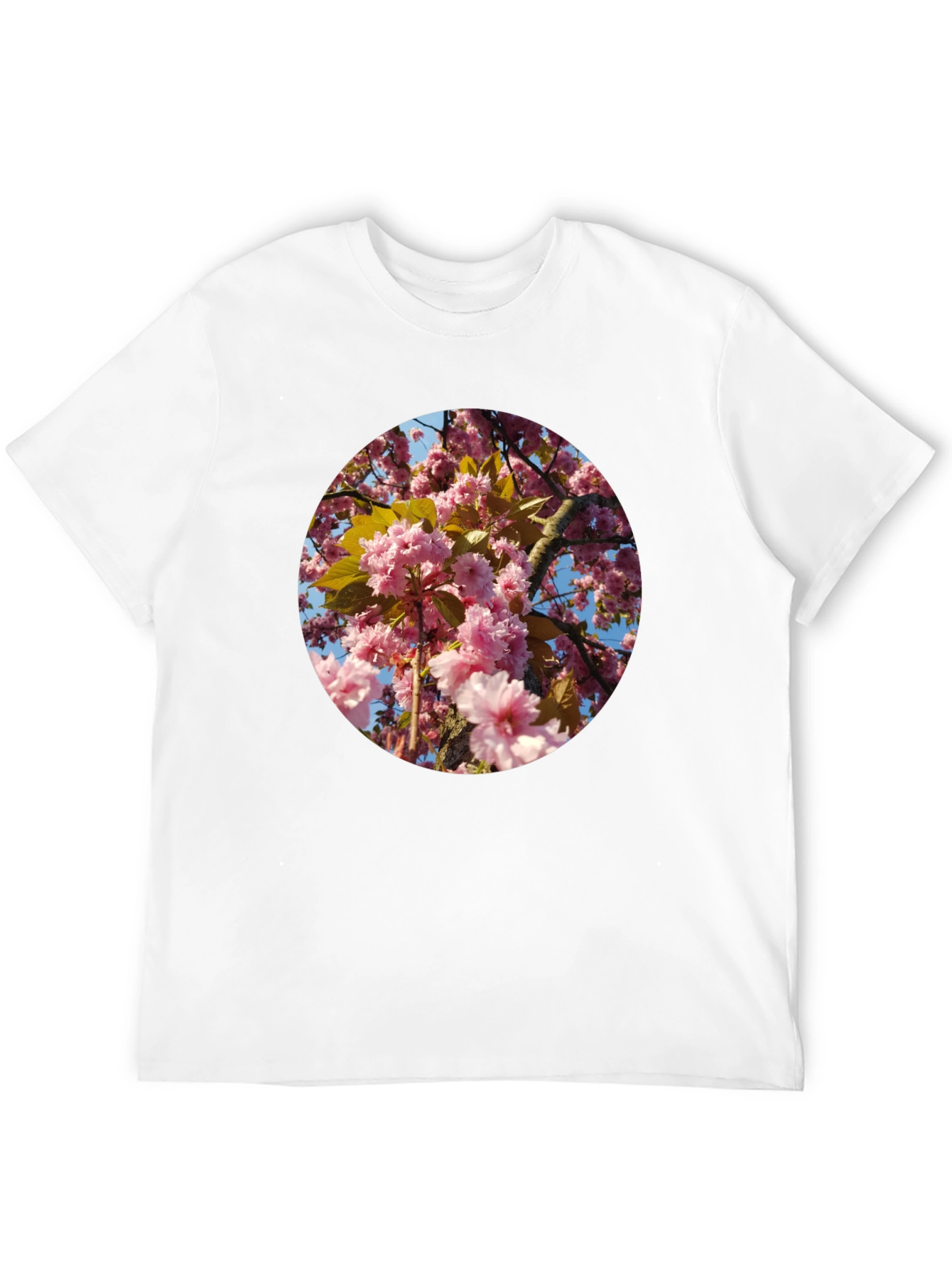 Camiseta Negra con Diseño Floral Rosado