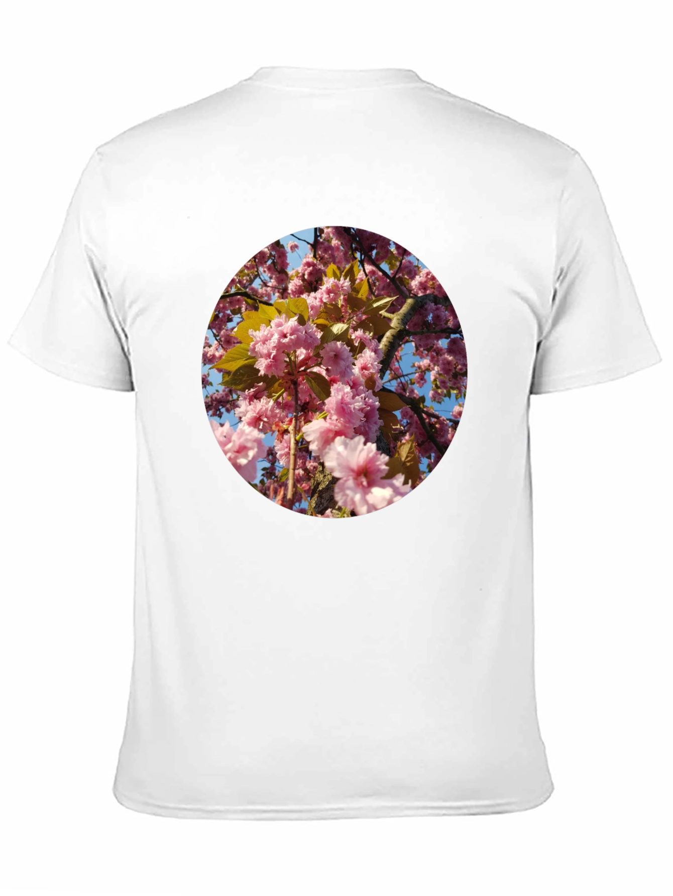 Camiseta Negra con Diseño Floral Rosado