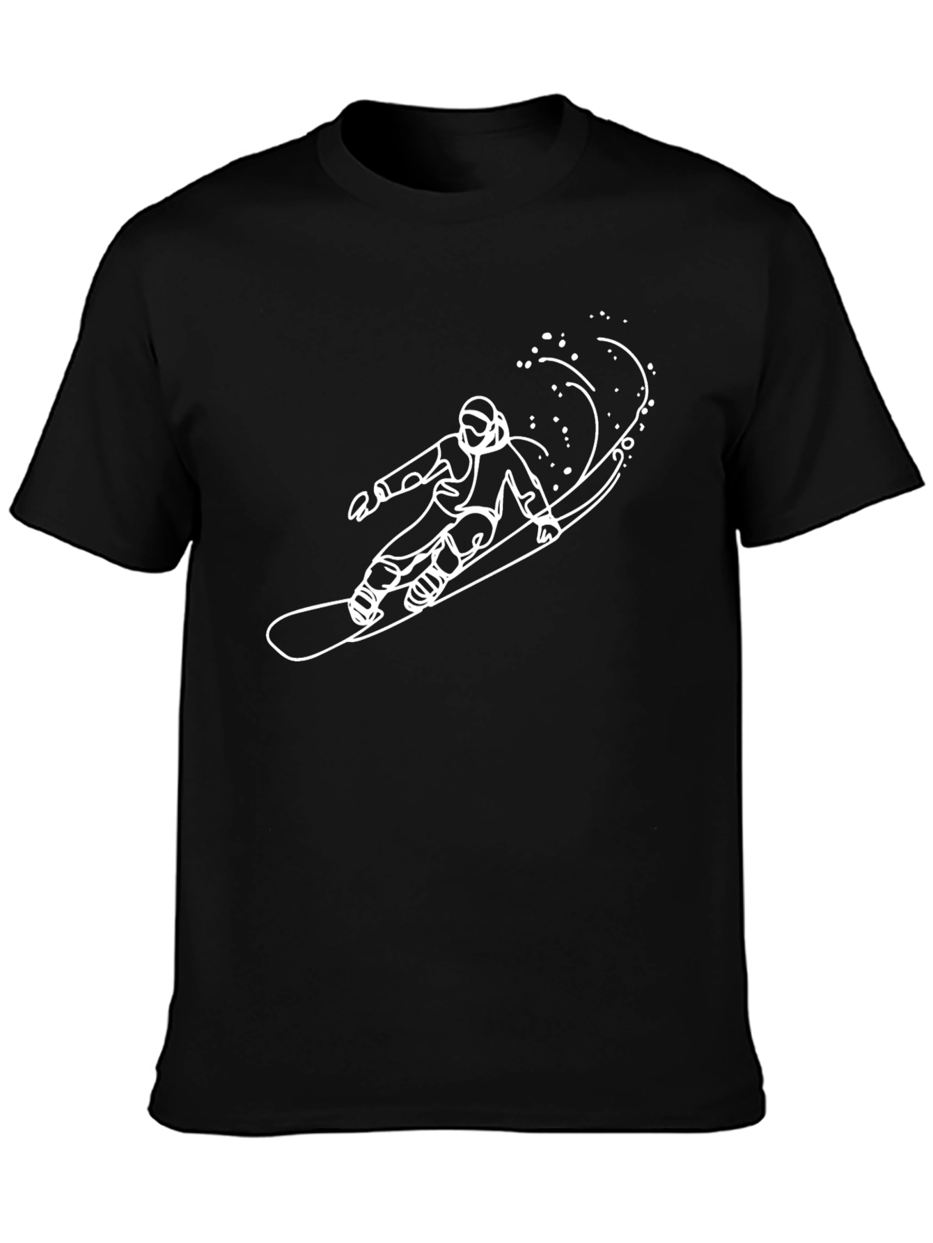 Camiseta Negra con Diseño de Snowboard