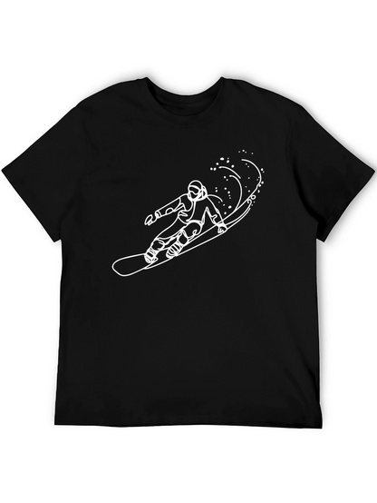 Camiseta Negra con Diseño de Snowboard