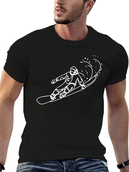 Camiseta Negra con Diseño de Snowboard