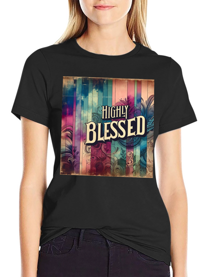 Camiseta Negra - Diseño Altamente Bendecido