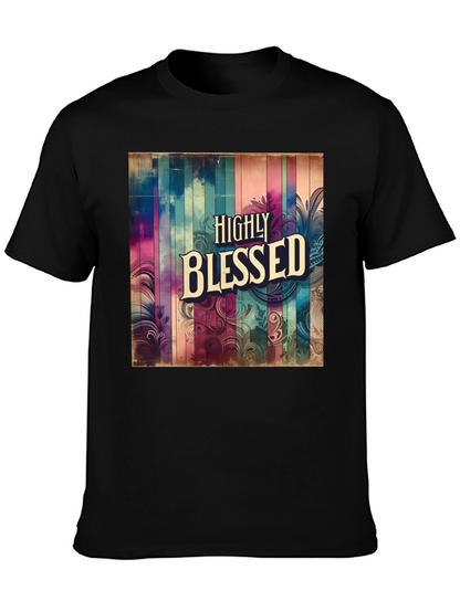 Camiseta Negra - Diseño Altamente Bendecido