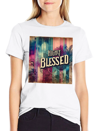 Camiseta Negra - Diseño Altamente Bendecido