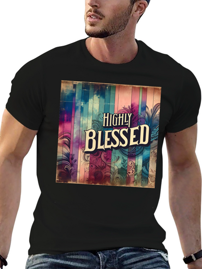 Camiseta Negra - Diseño Altamente Bendecido