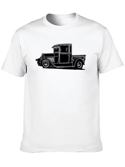 Camiseta Negra con Diseño de Camioneta Clásica