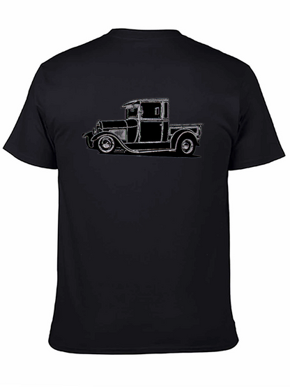 Camiseta Negra con Diseño de Camioneta Clásica