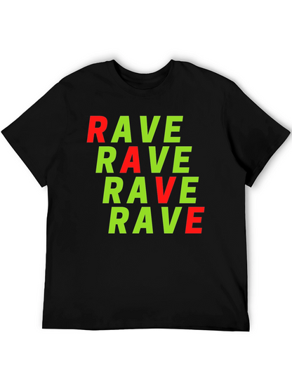 Camiseta Negra con Estampado RAVE
