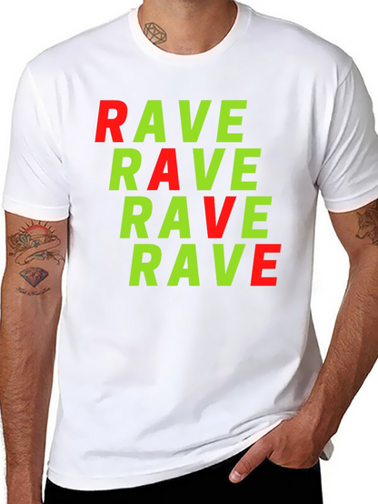Camiseta Negra con Estampado RAVE