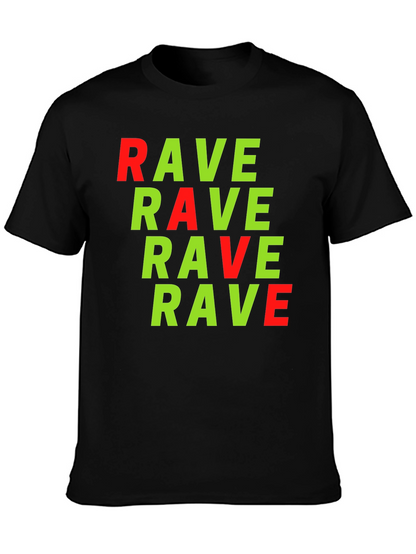 Camiseta Negra con Estampado RAVE