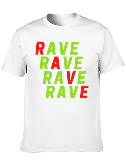 Camiseta Negra con Estampado RAVE