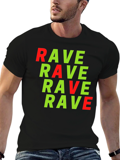 Camiseta Negra con Estampado RAVE