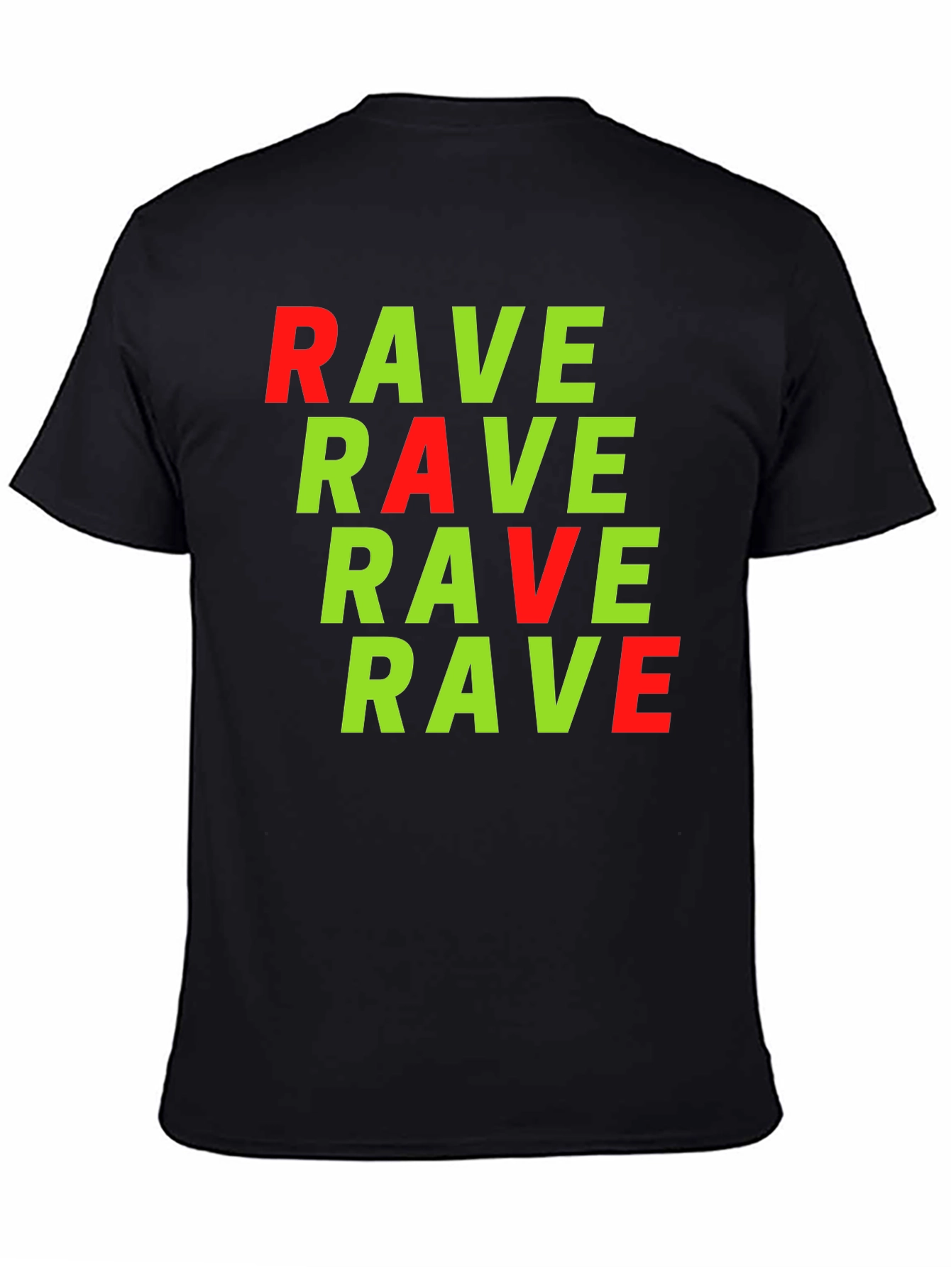 Camiseta Negra con Estampado RAVE