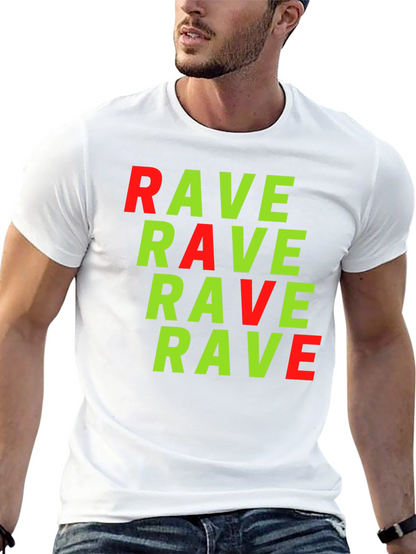 Camiseta Negra con Estampado RAVE