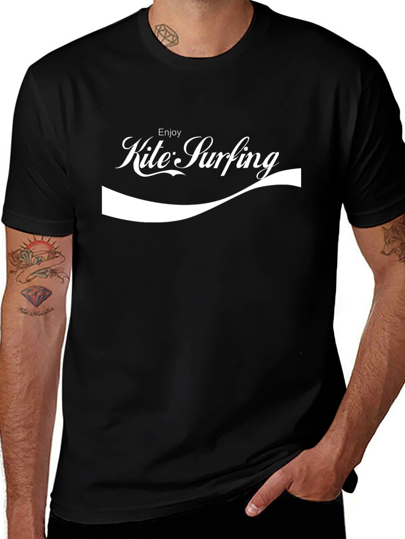 Camiseta Negra Enjoy Kite Surfing