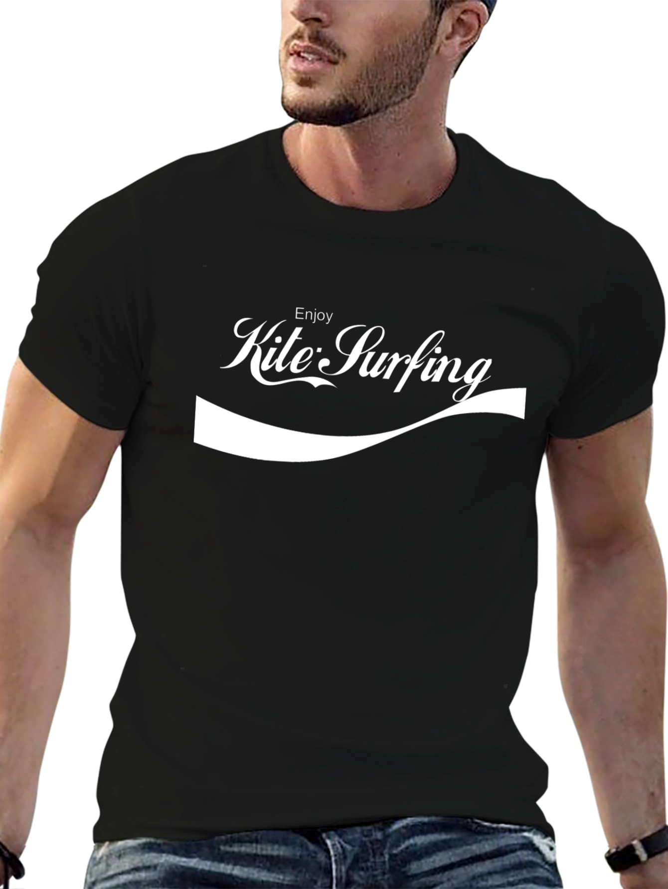 Camiseta Negra Enjoy Kite Surfing