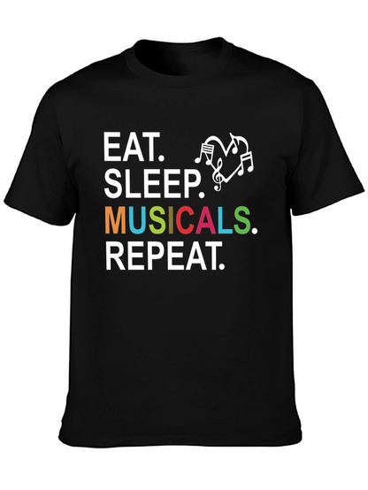 Camiseta Negra: Come Duerme Musicales Repite