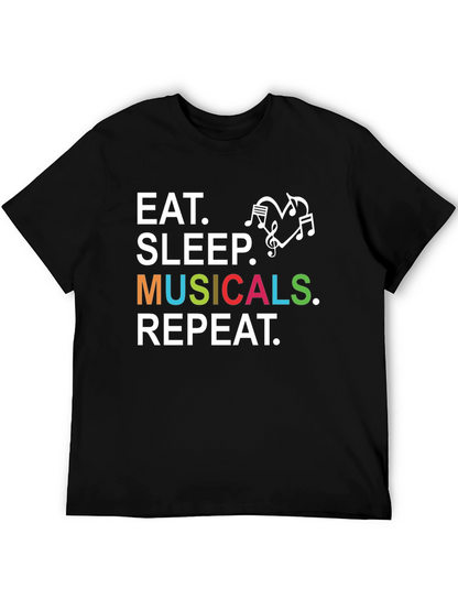 Camiseta Negra: Come Duerme Musicales Repite