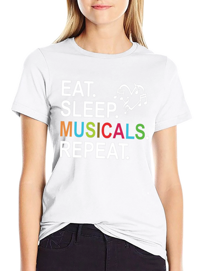 Camiseta Negra: Come Duerme Musicales Repite