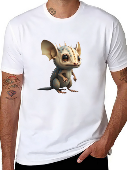Camiseta Negra con Adorable Dragón de Dibujos Animados