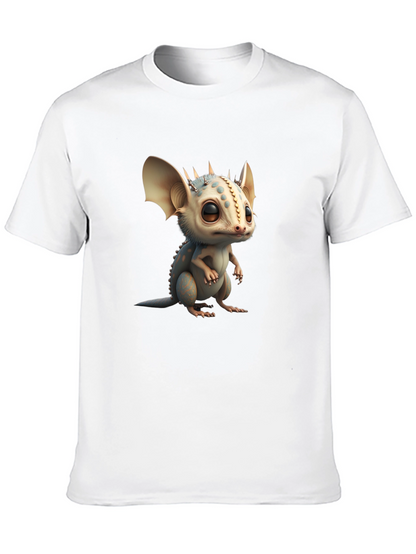 Camiseta Negra con Adorable Dragón de Dibujos Animados