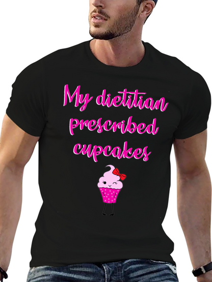 Camiseta Negra con Diseño de Cupcake Divertido