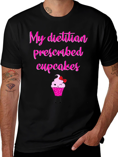 Camiseta Negra con Diseño de Cupcake Divertido