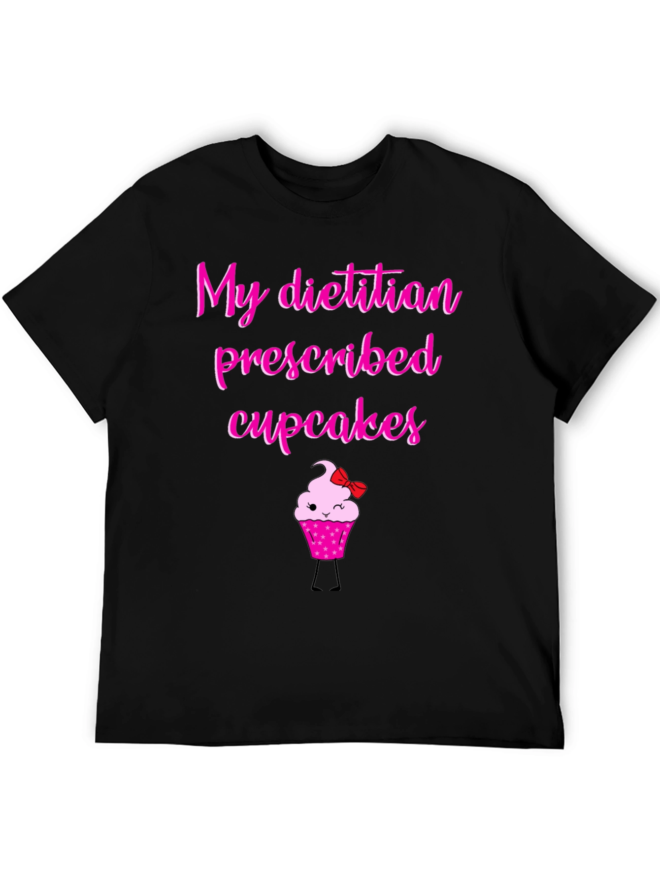 Camiseta Negra con Diseño de Cupcake Divertido