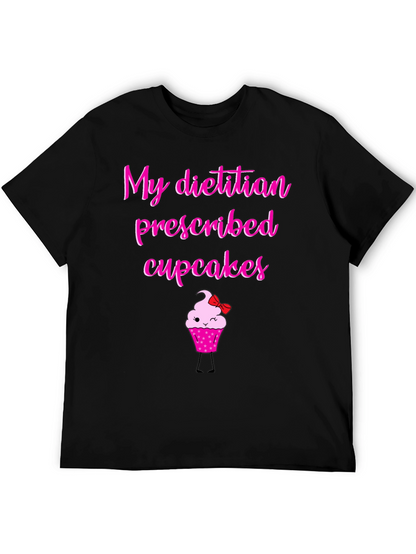 Camiseta Negra con Diseño de Cupcake Divertido