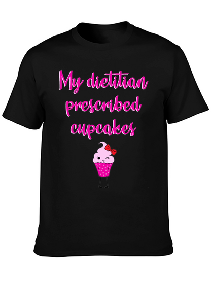 Camiseta Negra con Diseño de Cupcake Divertido