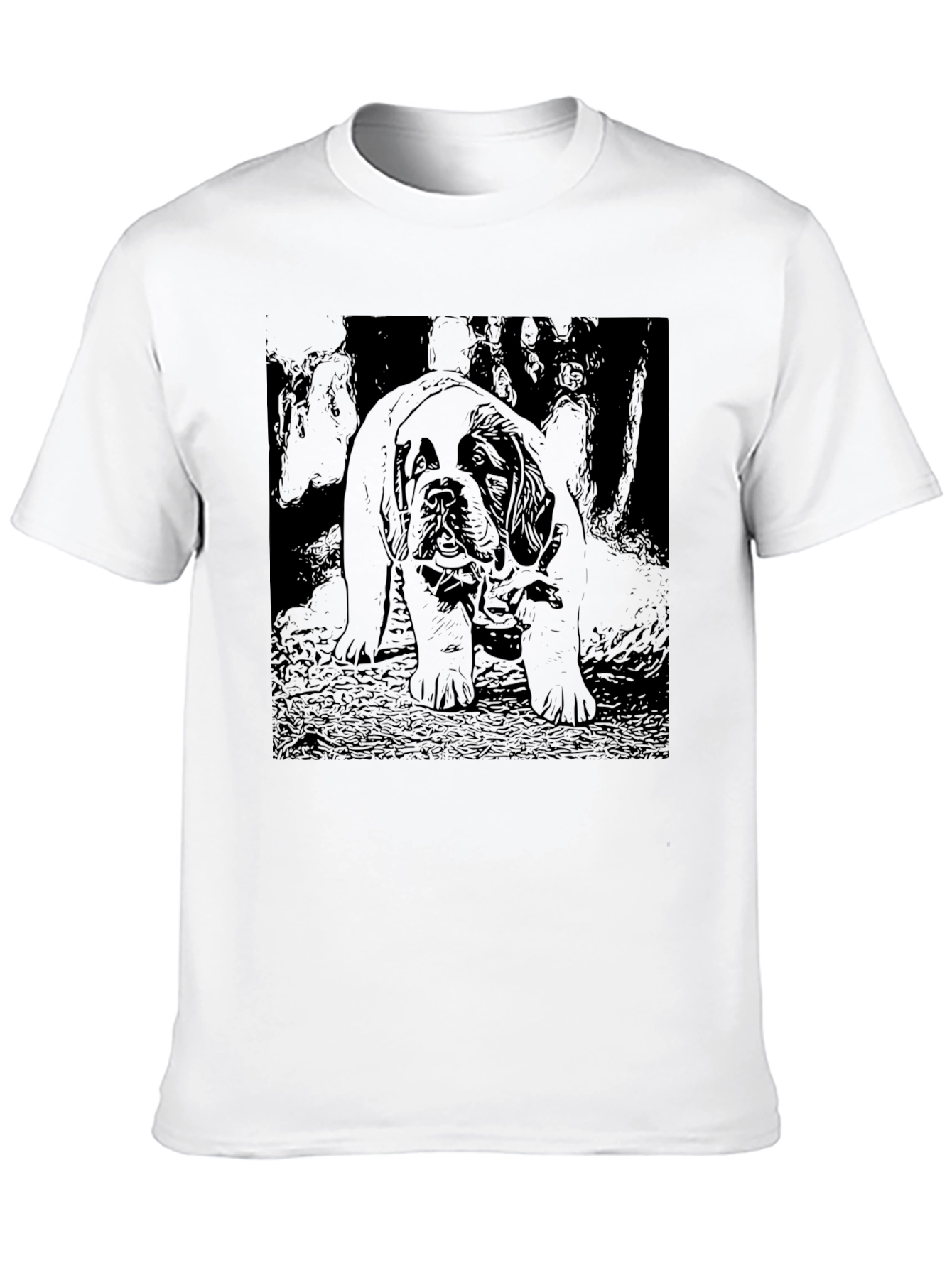 Camiseta Negra con Diseño de Perro Mastín