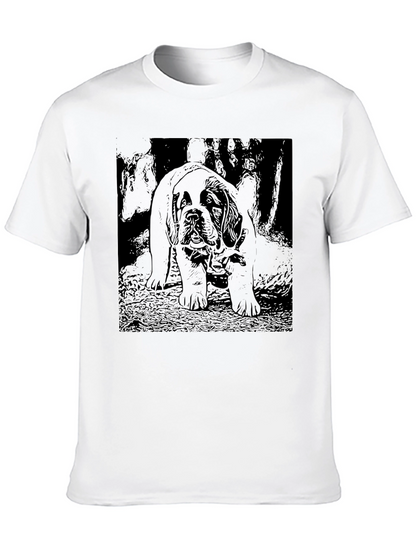 Camiseta Negra con Diseño de Perro Mastín