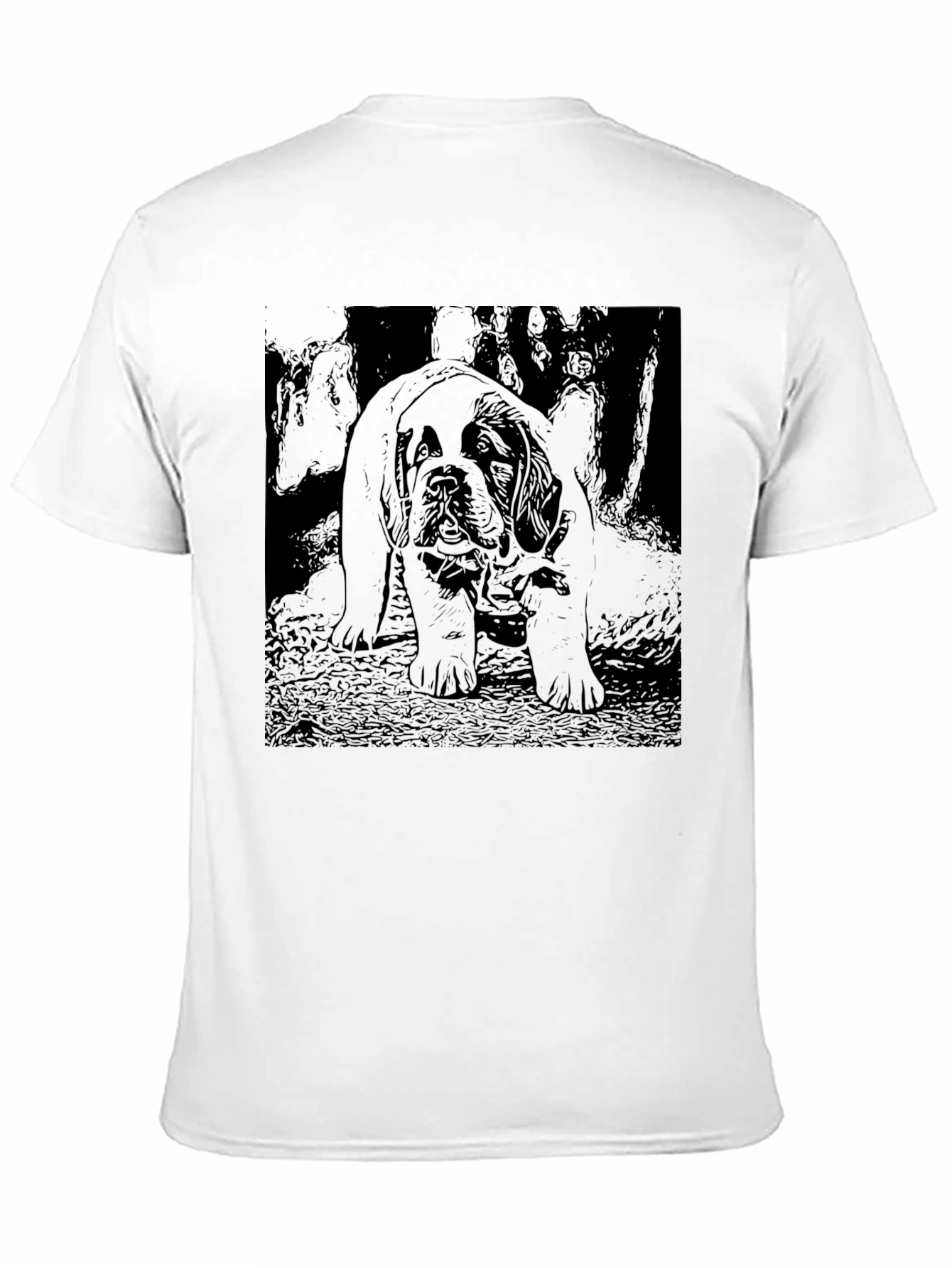 Camiseta Negra con Diseño de Perro Mastín