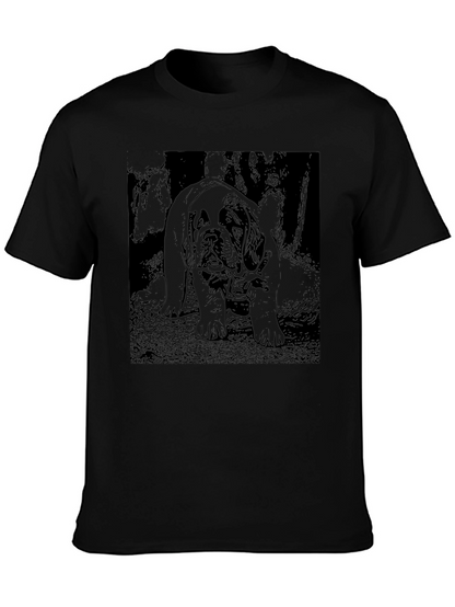 Camiseta Negra con Diseño de Perro Mastín