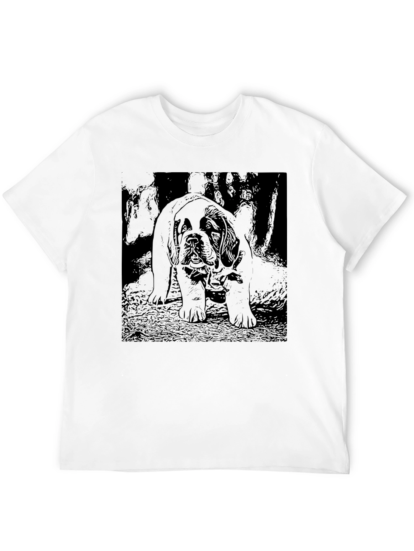 Camiseta Negra con Diseño de Perro Mastín