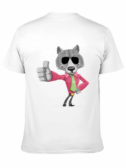 Camiseta Negra con Lobo de Negocios