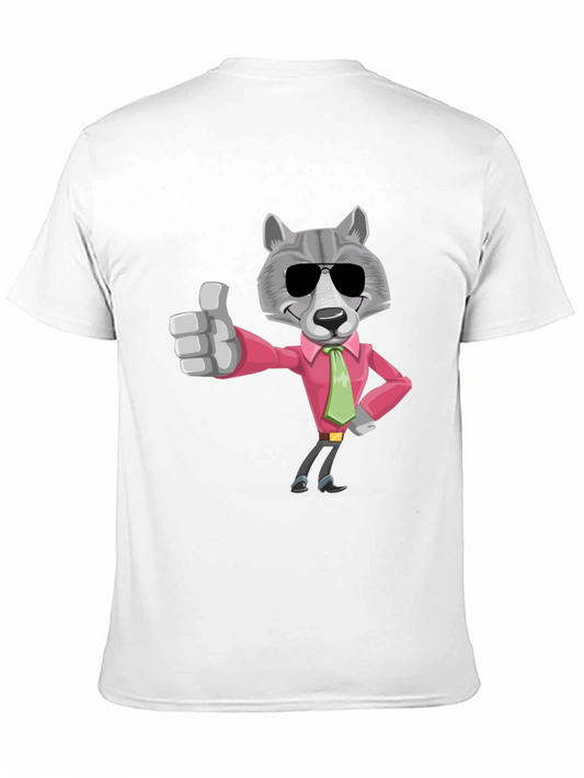 Camiseta Negra con Lobo de Negocios