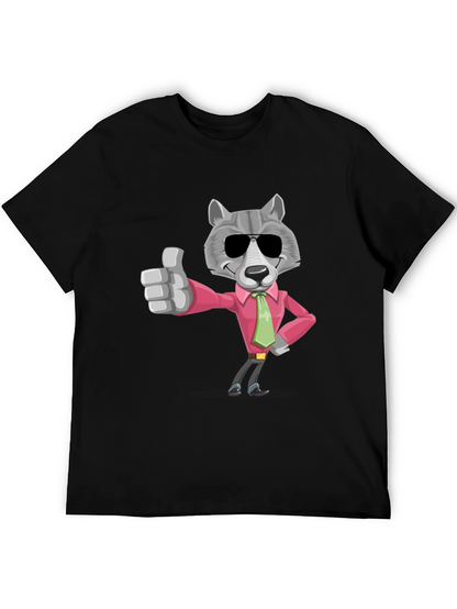 Camiseta Negra con Lobo de Negocios