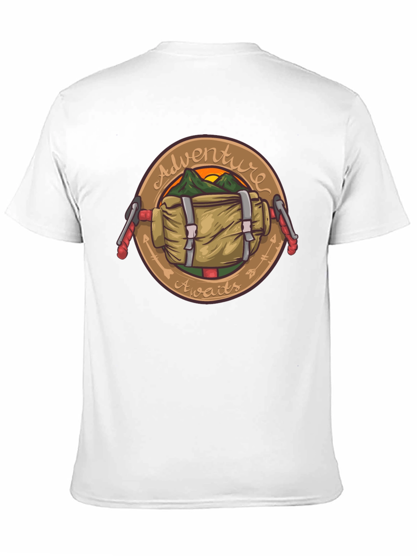 Camiseta Negra Adventure Awaits para Exploradores