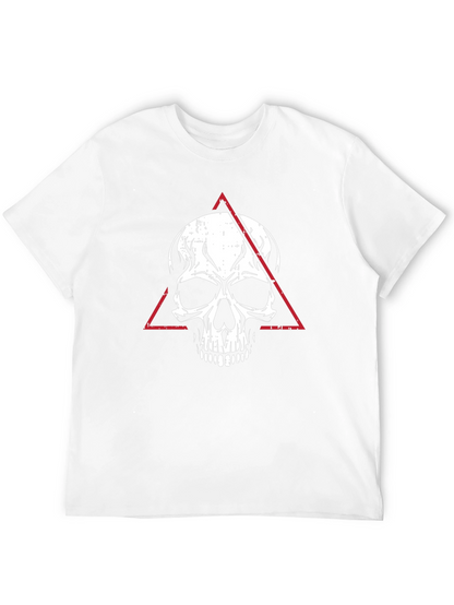 Camiseta Negra con Calavera y Triángulo Rojo