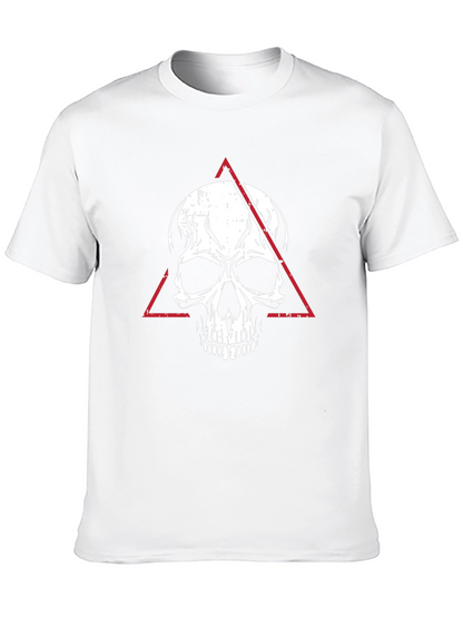 Camiseta Negra con Calavera y Triángulo Rojo