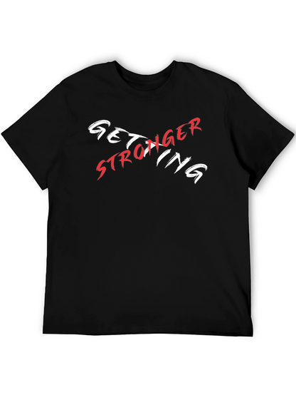 Camiseta Negra Get Stronger Diseño Moderno